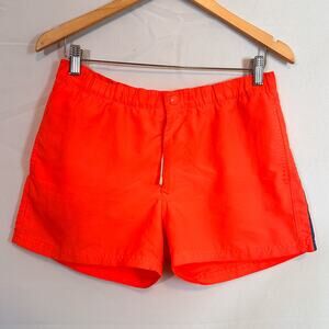 SUNDEK Fixed Waist Retro Orange Swim Trunks 3" Lined Sz. M
